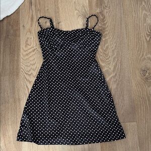 Elegant Black Polka Dot Dress
